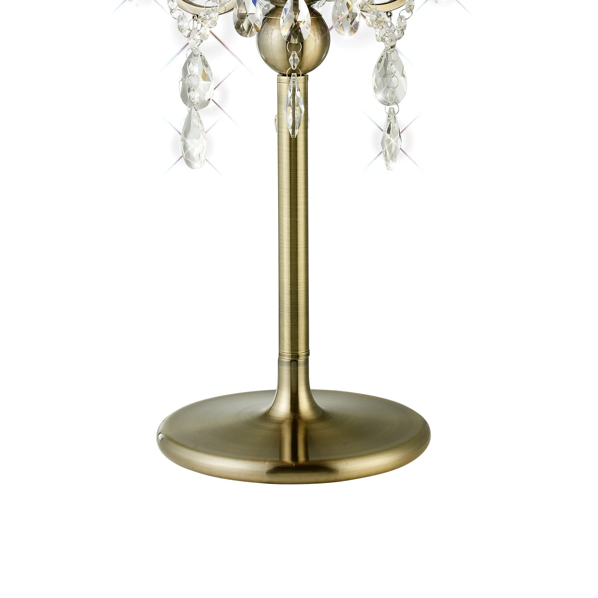 Olivia Crystal 61cm 3 Light Table Lamp IL30065/CR  Diyas Olivia Antique Brass-Ivory Cream